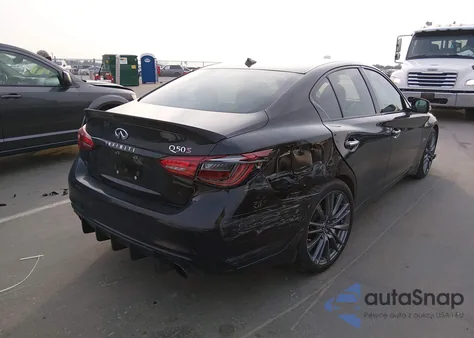 2018 Infiniti Q50 3.0T Red Sport 400 z USA, uszkodzony, nr VIN JN1FV7APXJM460215